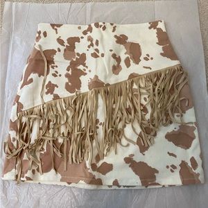 Cow Fringe Skirt